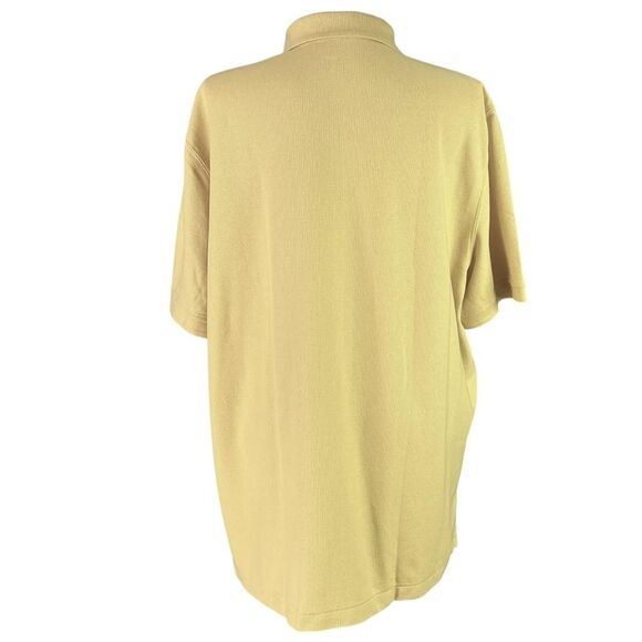 LL Bean Shirt Men 2XL Yellow Green Cotton Double L Banded Short Sleeve Polo NEW - Picture 5 of 8
